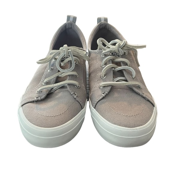 NWOB Sperry Top-Siders Crest Vibe sneakers memory foam canvas leather gray 8 - Picture 2 of 11